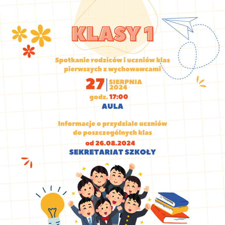 spotkanie rodziców i uczniów klas 1 z wychowawcami